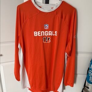 NFL Bengals Orange and White Long Sleeve Shirt